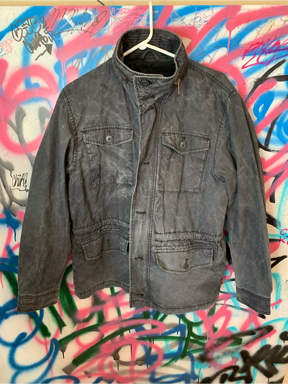 Faded Black and Grey Gap Jean Jacket Size XL
